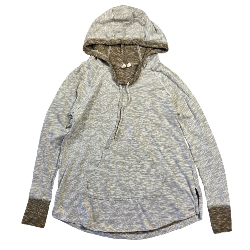 Roxy Womens Space Dye Raglan Hoodie Gray Olive Green Medium Beach Skater Surf
